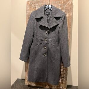 Nine West Charcoal Wool Trench Coat